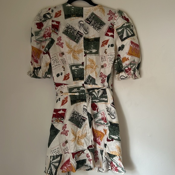 Reformation Postcard Print Carmelo Wrap Dress - Picture 3 of 4